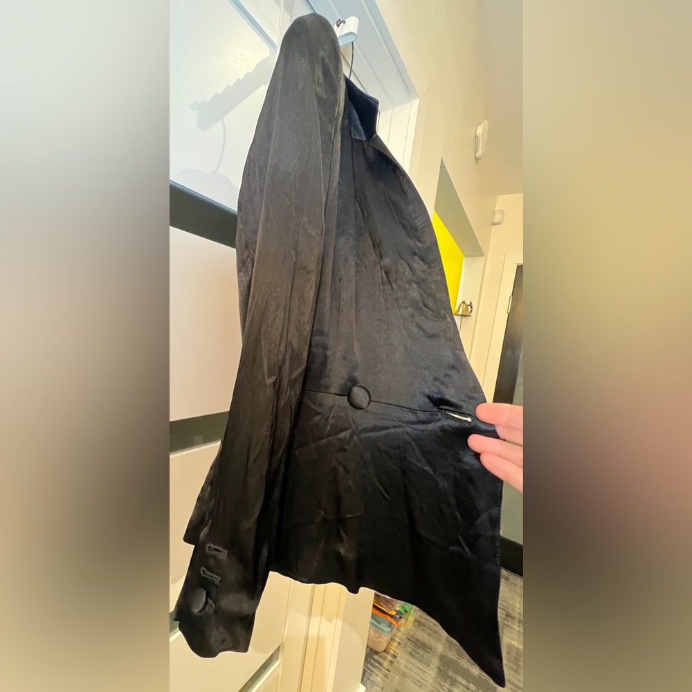 Vici Fitted Satin Jacket Black Small - image 6